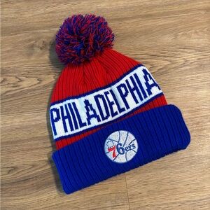 Philadelphia 76ers Pom Beanie - Red & Blue